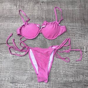 NEW ‘Jenny’ Sparkly Swimsuit Bikini Set Size Small Pink